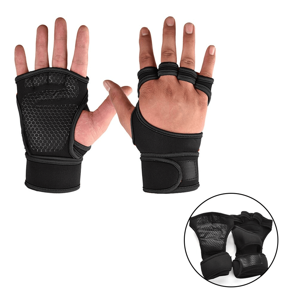 Unisex non-slip training gloves for weightlifting and cycling, featuring elastic fabric and palm protection, SF0898 model.